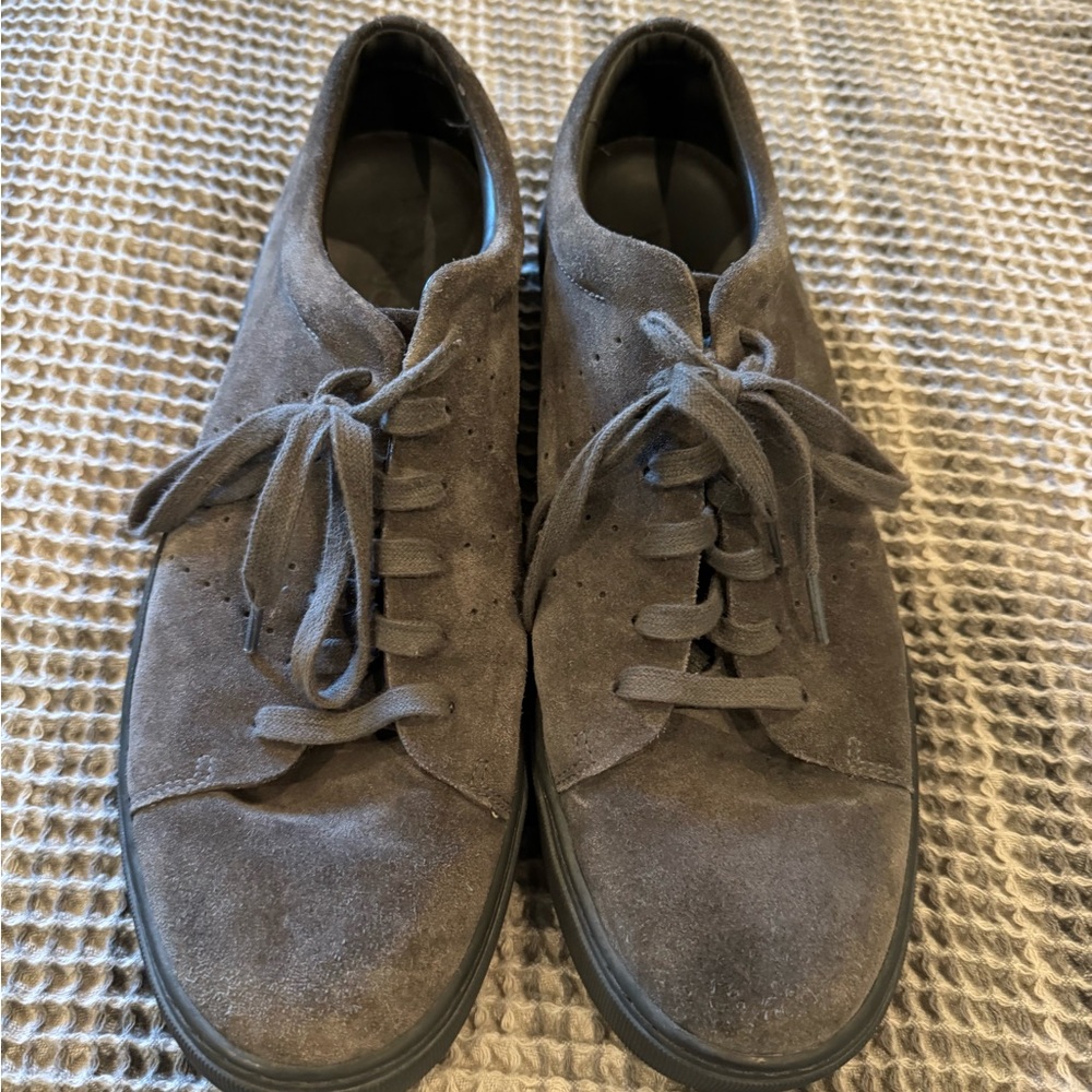 Vince Men's Gray Suede Lace-Up Sneakers